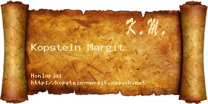 Kopstein Margit névjegykártya